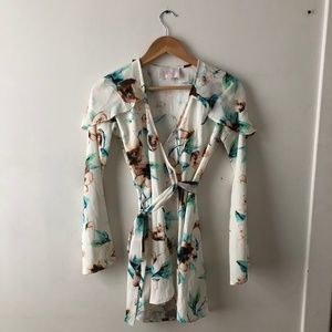 Flower Pattern Stone Cold Fox Wrap Dress